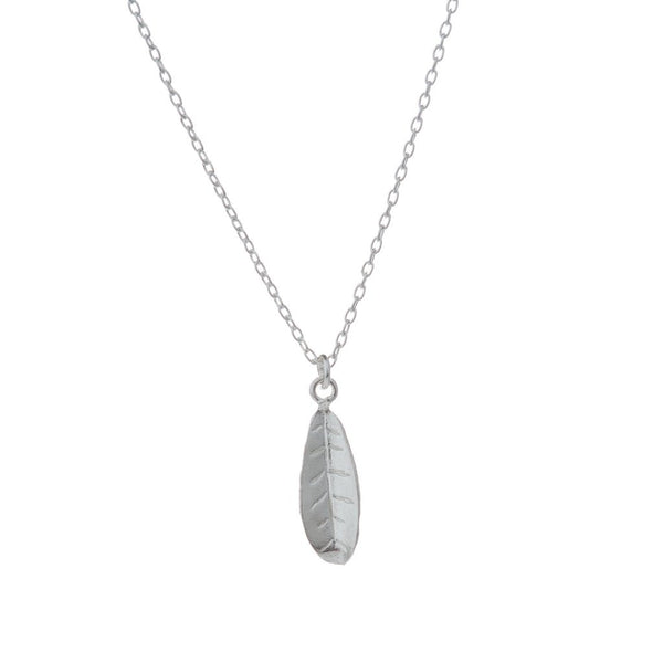 Silver 2025 leaf necklace