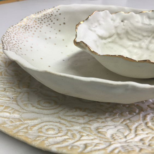 Gold Lustre Rim Dish