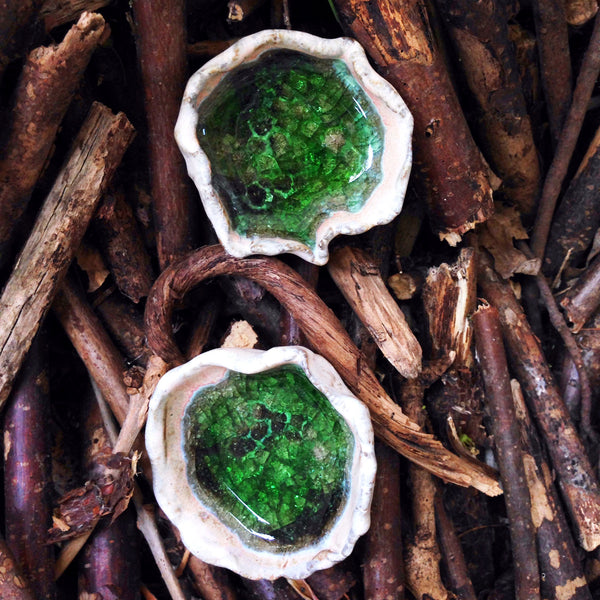 Pinch Pots - Green Glass