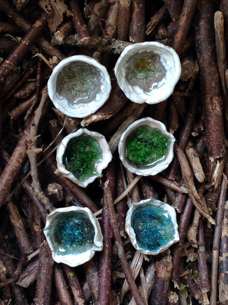 Pinch Pots - Green Glass