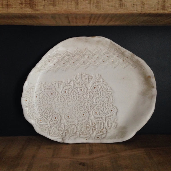 Embossed Platter with Gold Lustre Detail