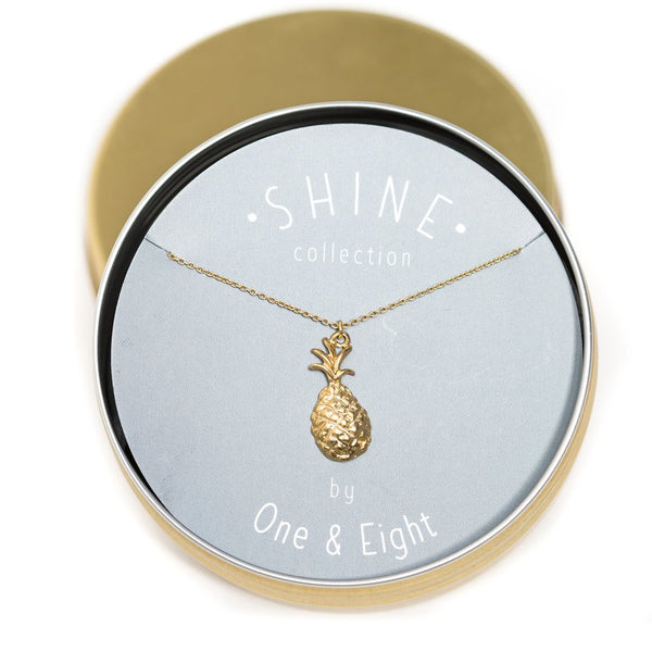 Gold Pineapple Pendant Necklace